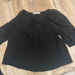 Abercrombie & Fitch Black Tie-Front Blouse